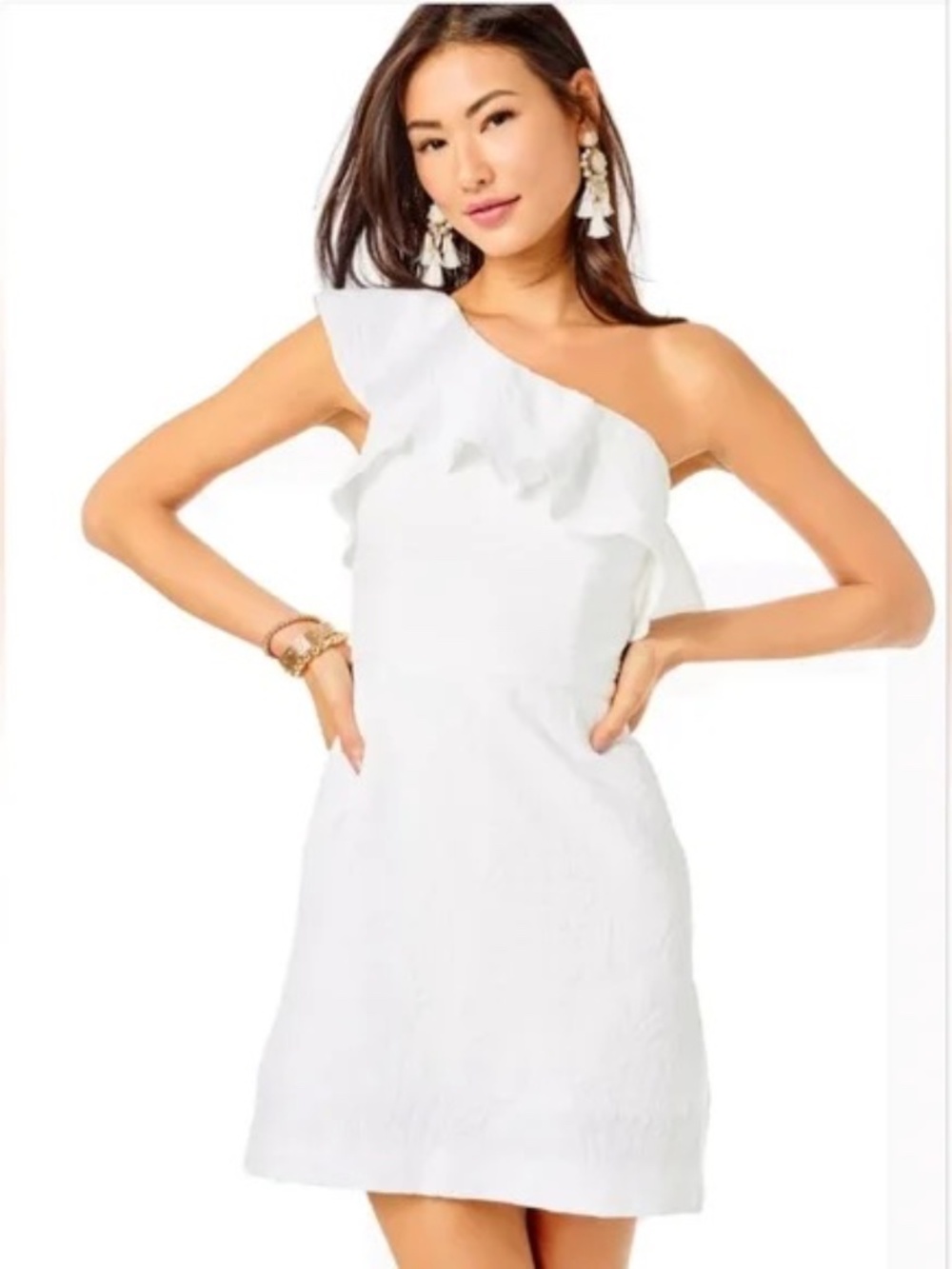 NWT Lily Pulitzer Kipton One Shoulder Romper Resort White Size 8